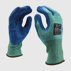 Guante Azul de Fibra de Vidrio Recubierto de Látex, Talla S,M,L