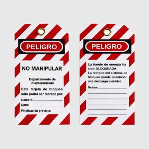 Etiqueta de seguridad español / ingles