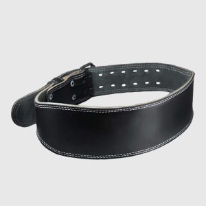 Cinturón lumbar de cuero color negro