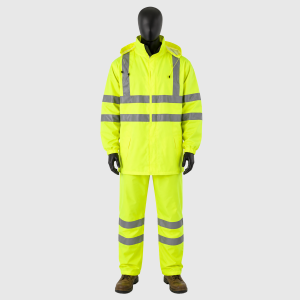 Traje Impermeable Color Verde con Cinta Reflectiva